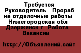 Требуется Руководитель - Прораб на отделочные работы - Нижегородская обл., Дзержинск г. Работа » Вакансии   